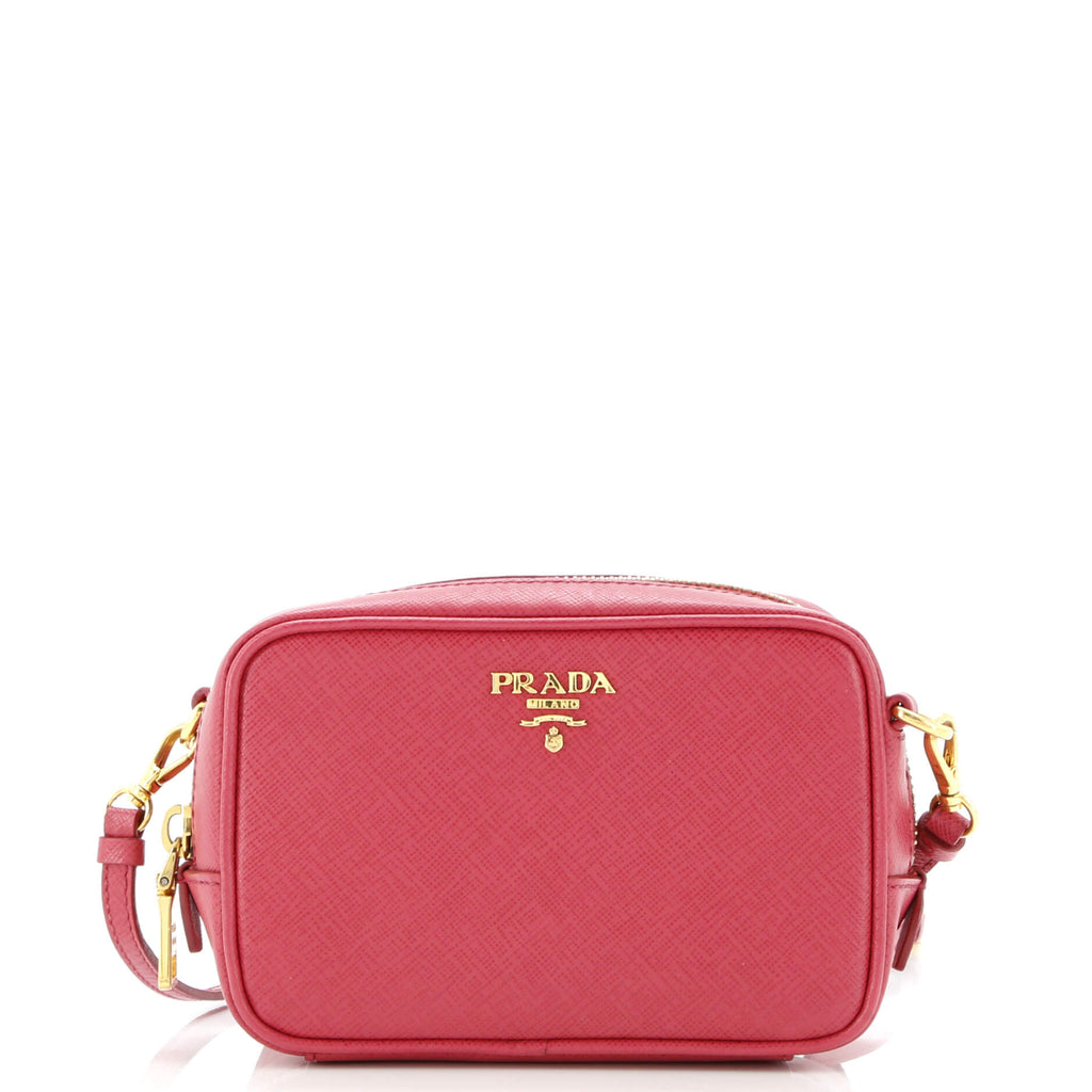 Camera Shoulder Bag Saffiano Leather Mini