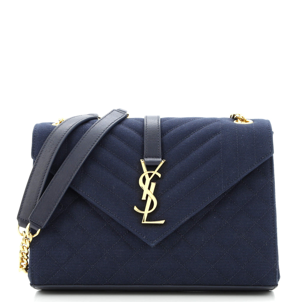 Classic Monogram Envelope Satchel Mixed Matelasse Canvas Medium