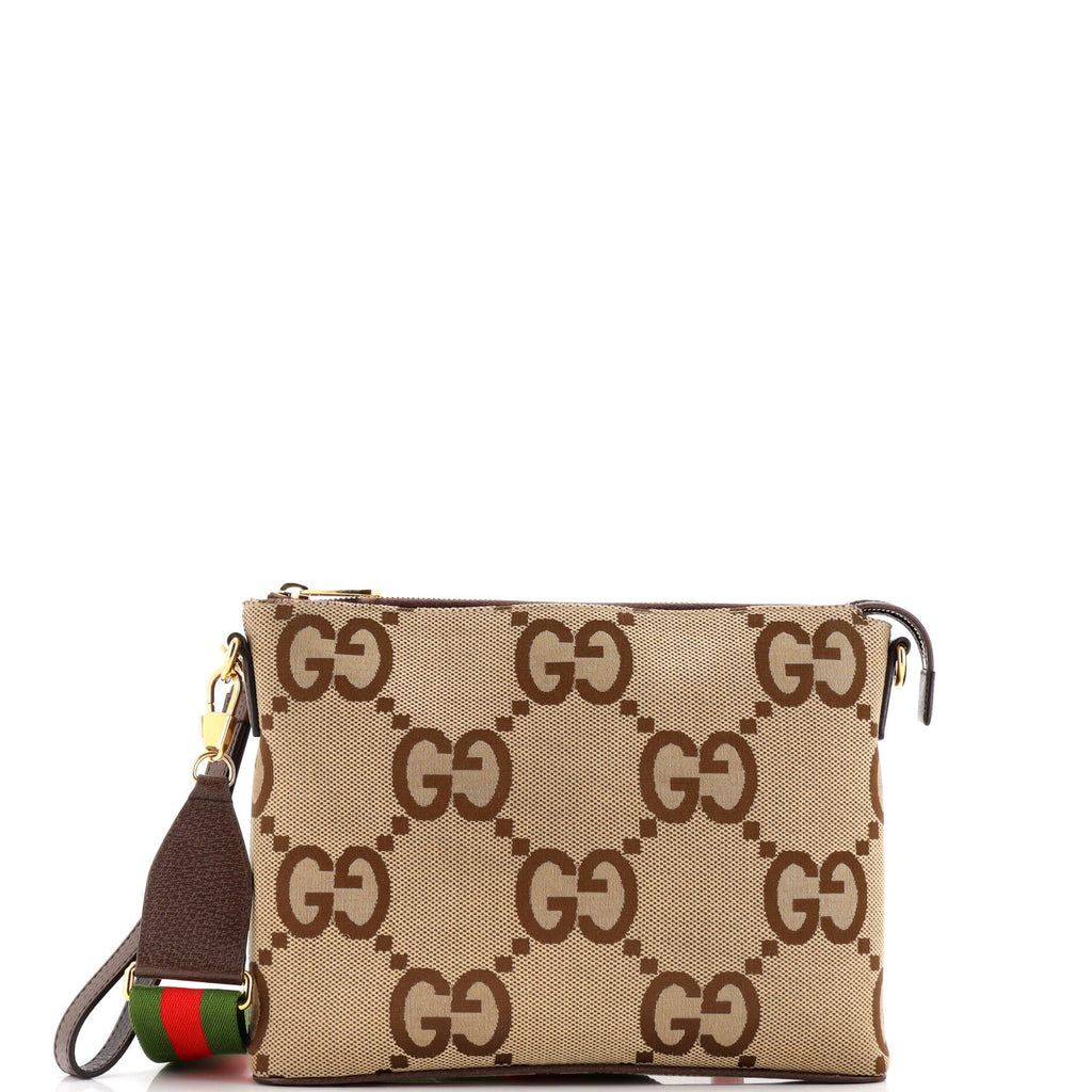 Zip Messenger Bag Jumbo GG Canvas