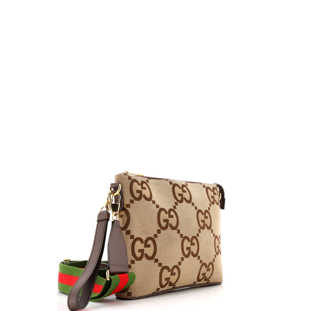 Zip Messenger Bag Jumbo GG Canvas