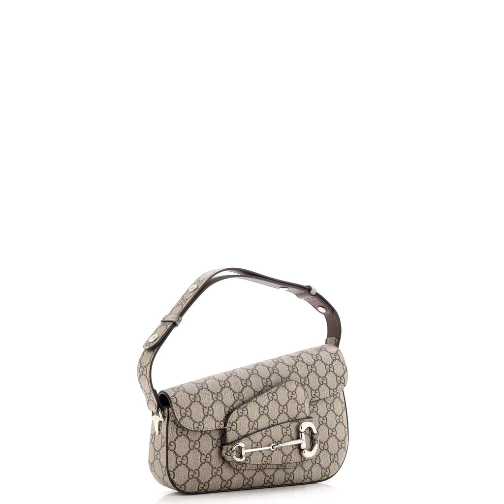 Horsebit 1955 Asymmetric Shoulder Bag GG Coated Canvas Small