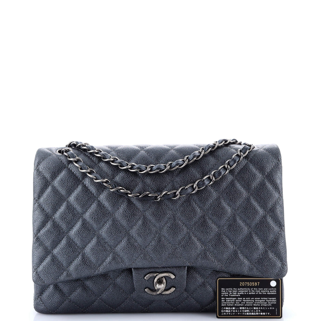 Classic Double Flap Bag Quilted Caviar Maxi