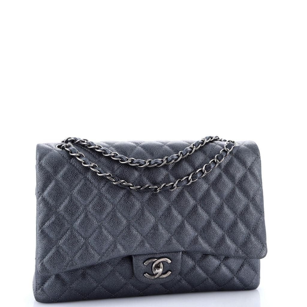 Classic Double Flap Bag Quilted Caviar Maxi