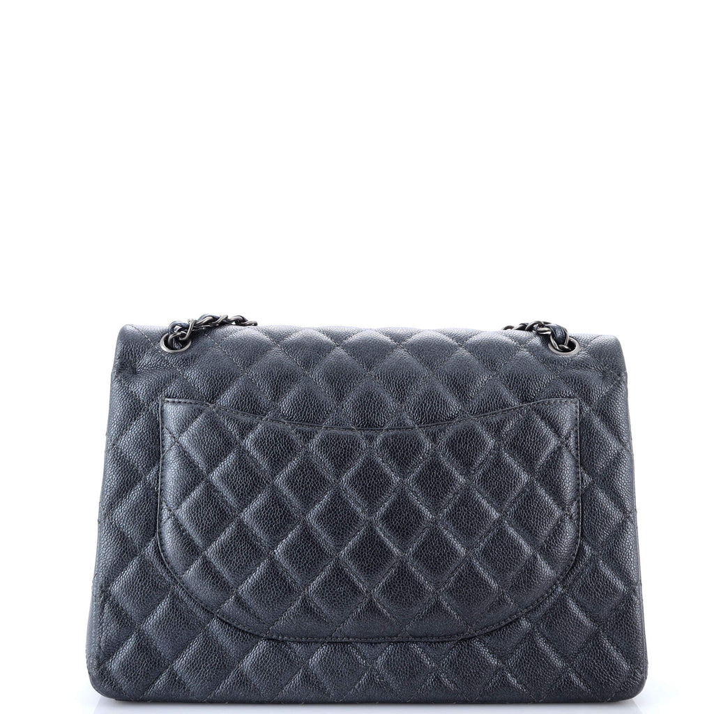 Classic Double Flap Bag Quilted Caviar Maxi