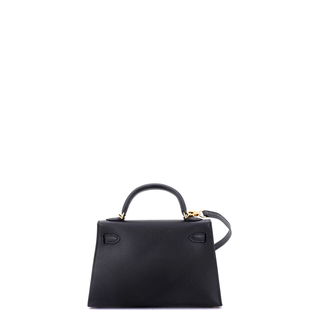 Kelly Mini II Bag Noir Epsom with Gold Hardware 20