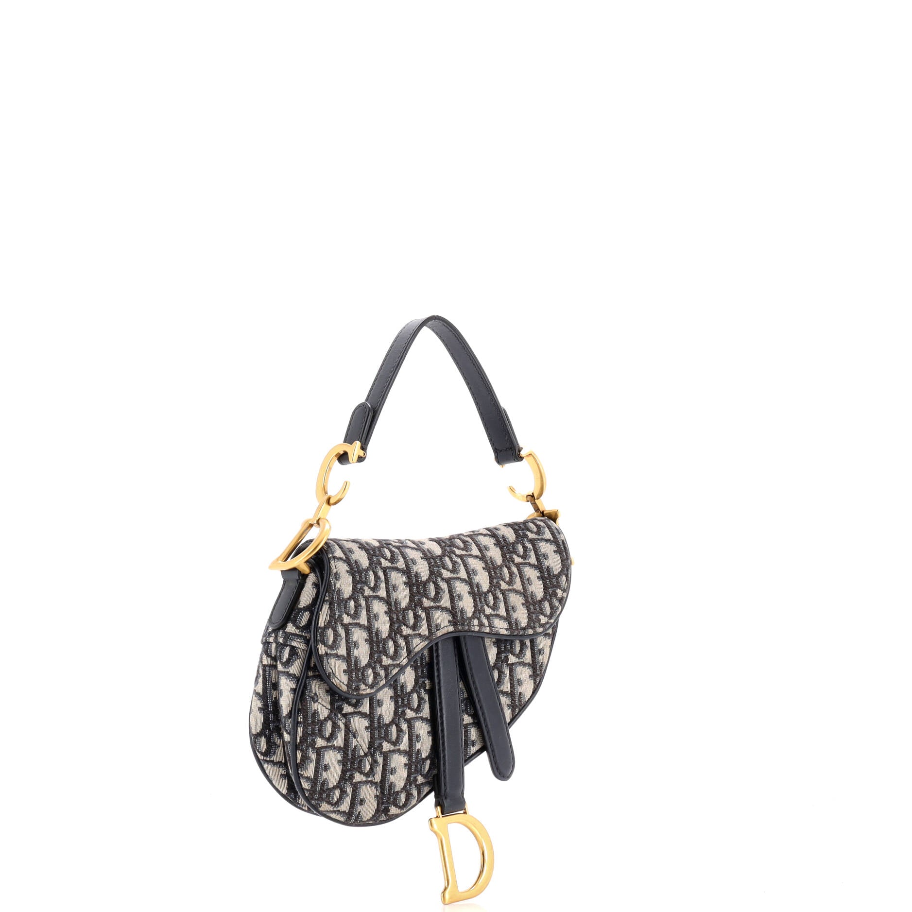 Saddle Handbag with Strap Oblique Canvas Mini