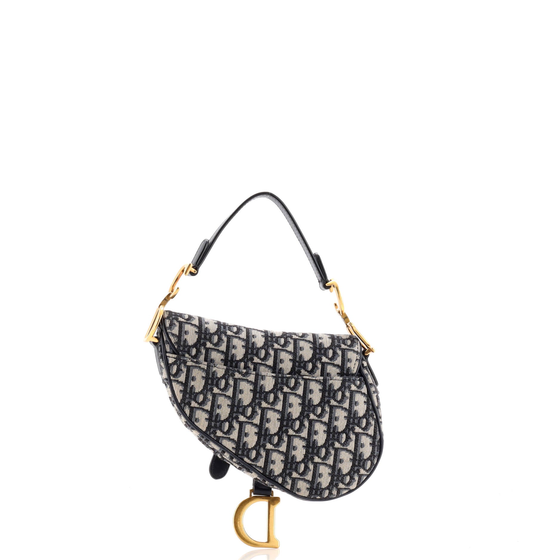 Saddle Handbag with Strap Oblique Canvas Mini