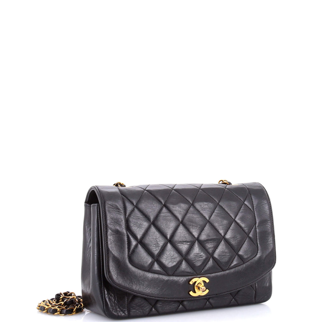 Vintage Diana Flap Bag Quilted Lambskin Medium