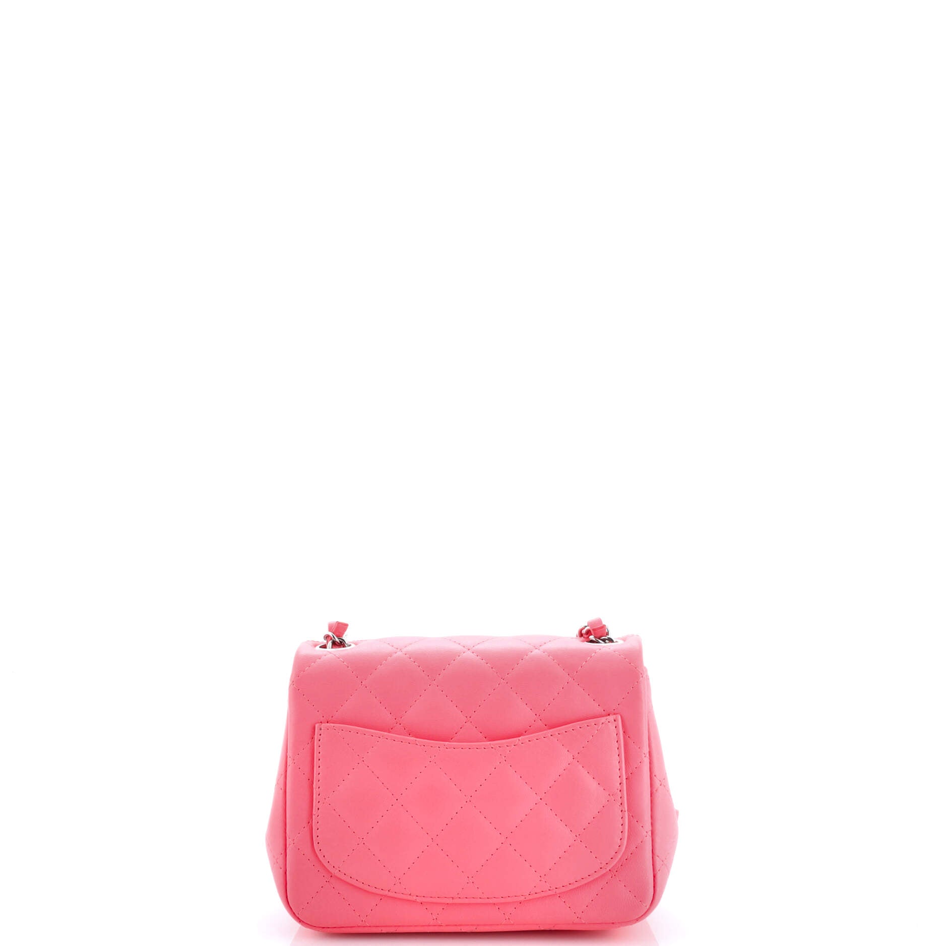 Square Classic Single Flap Bag Quilted Lambskin Mini