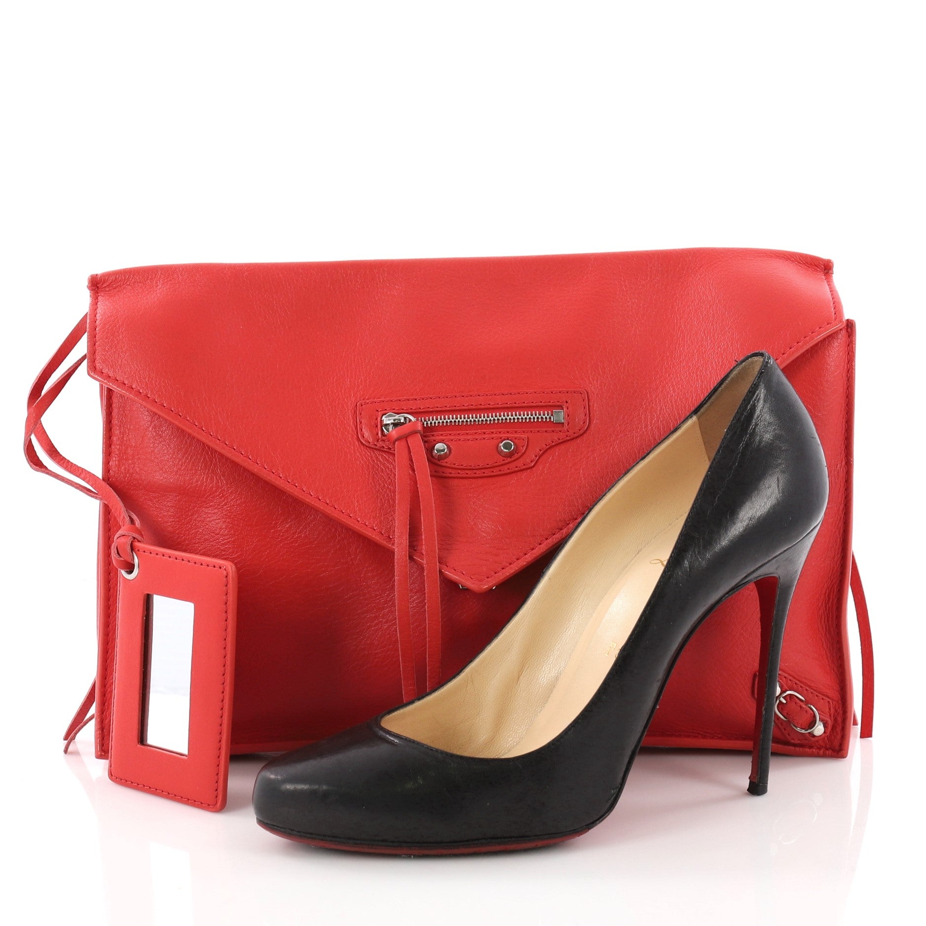 Papier Sight Clutch Classic Studs Leather