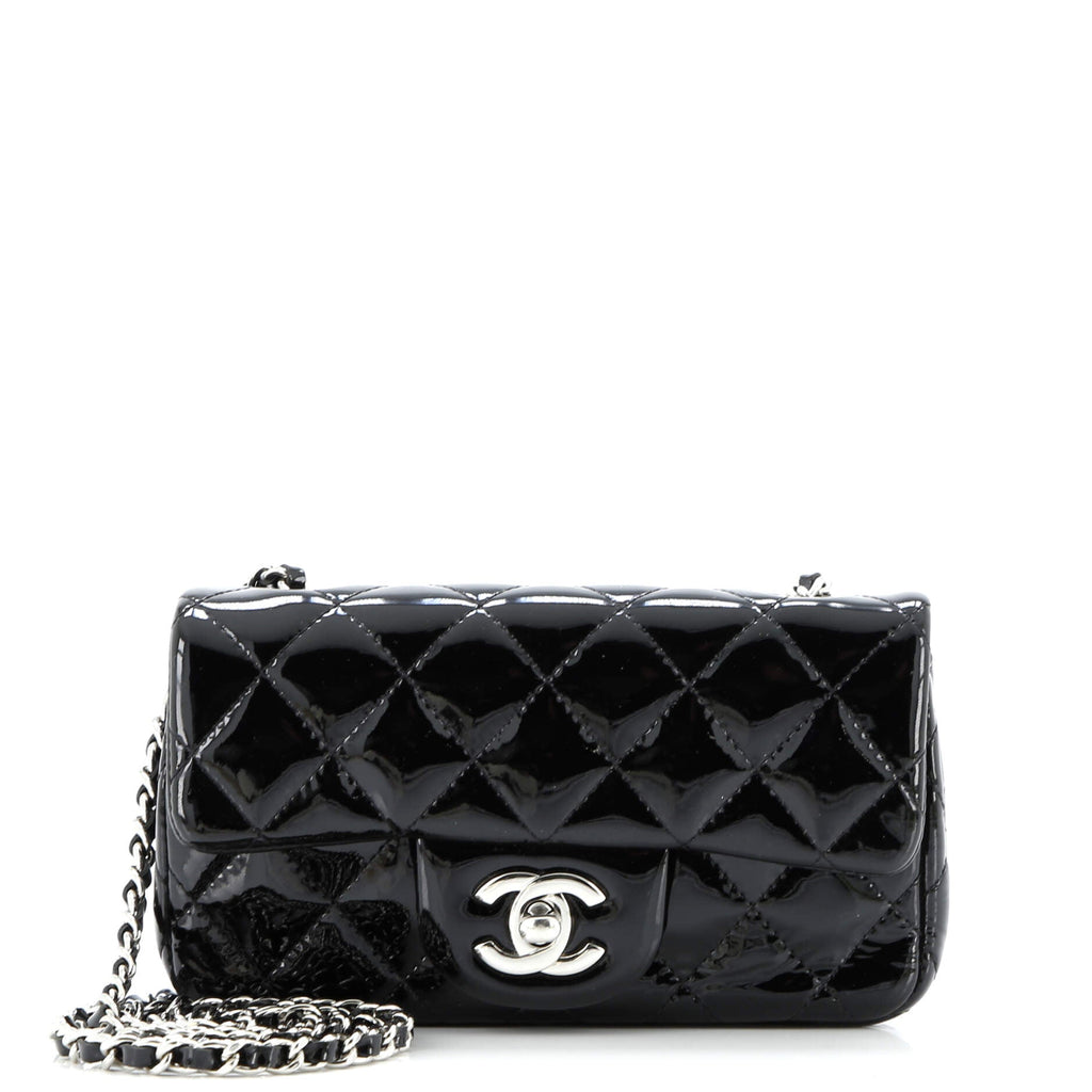 Classic Single Flap Bag Quilted Patent Extra Mini