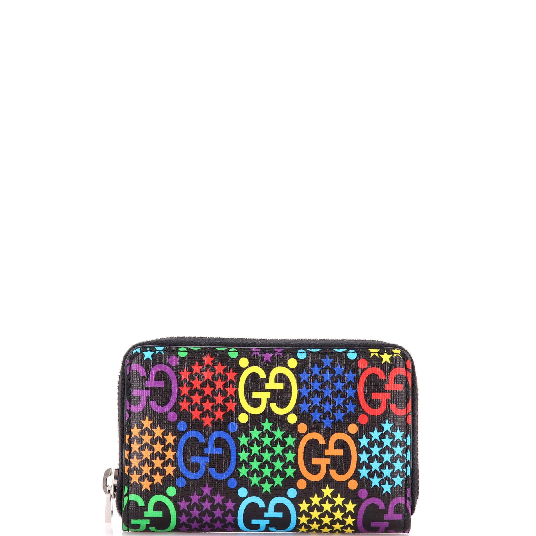 Zip Around Card Case Psychedelic Print GG Coated Canvas