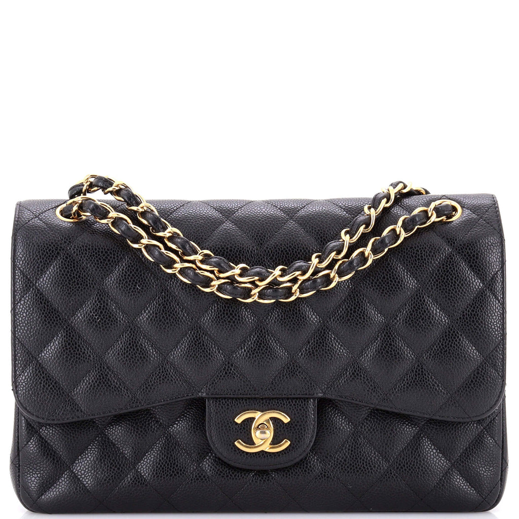 Classic Double Flap Bag Quilted Caviar Jumbo