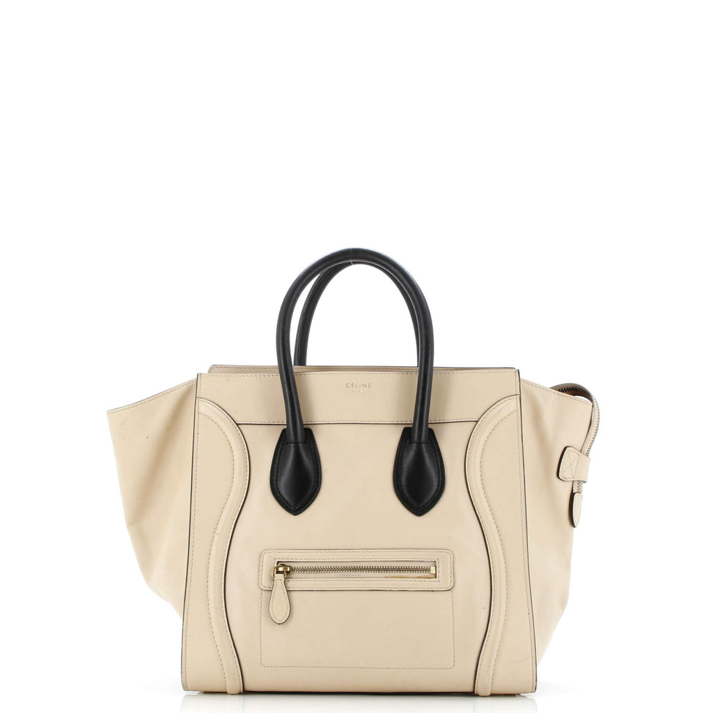 Bicolor Luggage Bag Leather Mini