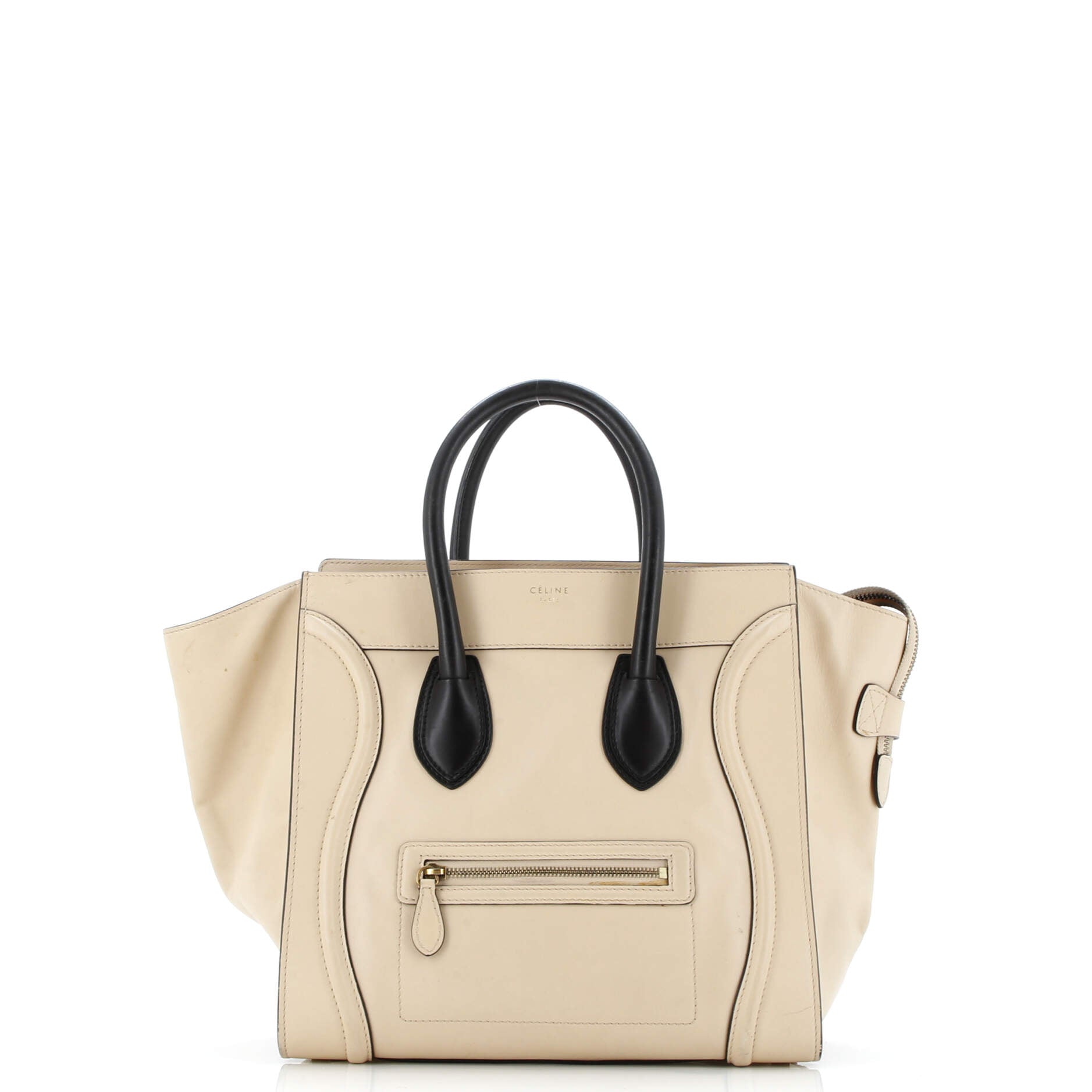 Bicolor Luggage Bag Leather Mini