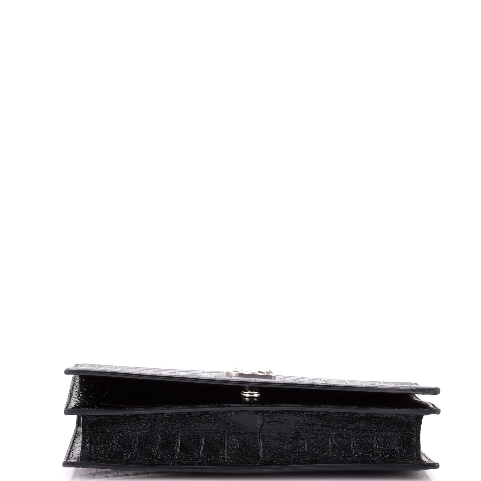 Classic Monogram Clutch Crocodile Embossed Leather Large