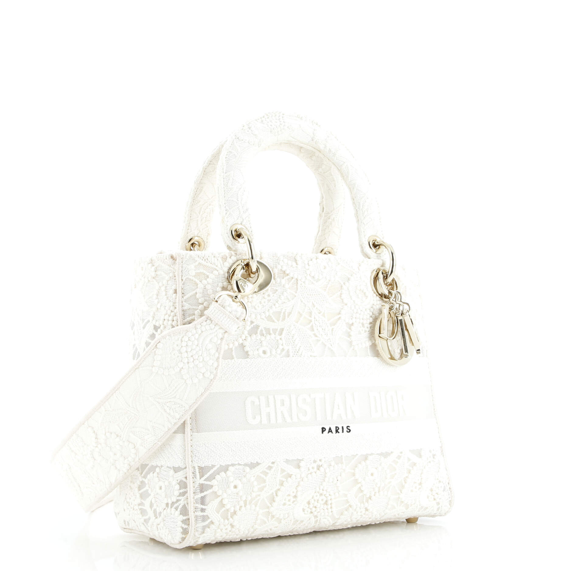 Lady D-Lite Bag Embroidery with Macrame Effect Medium