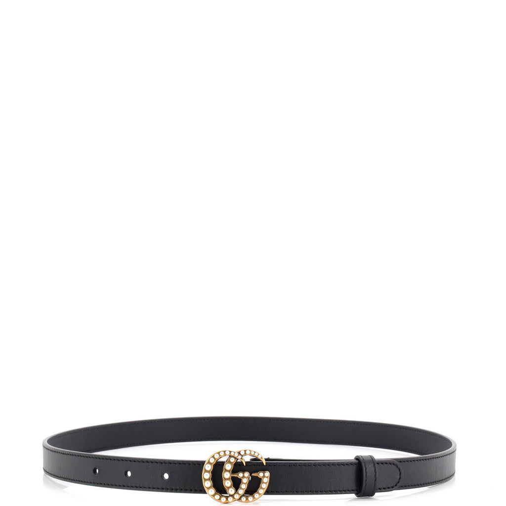 Pearly GG Marmont Belt Leather Thin