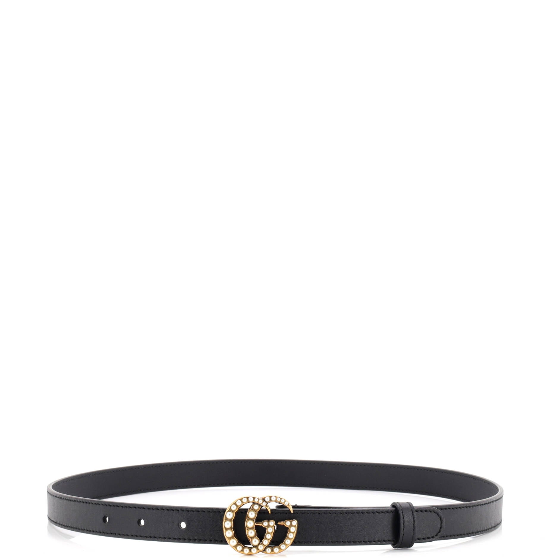 Pearly GG Marmont Belt Leather Thin