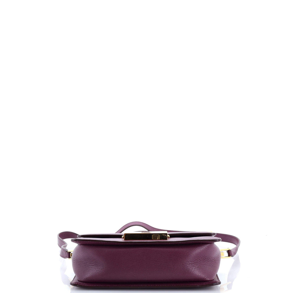 T Clasp Flap Shoulder Bag Leather Medium