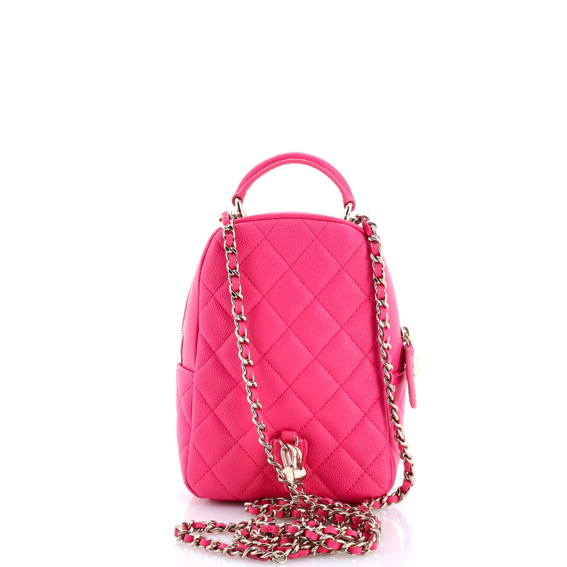 Classic CC Chain Pocket Backpack Quilted Caviar Mini