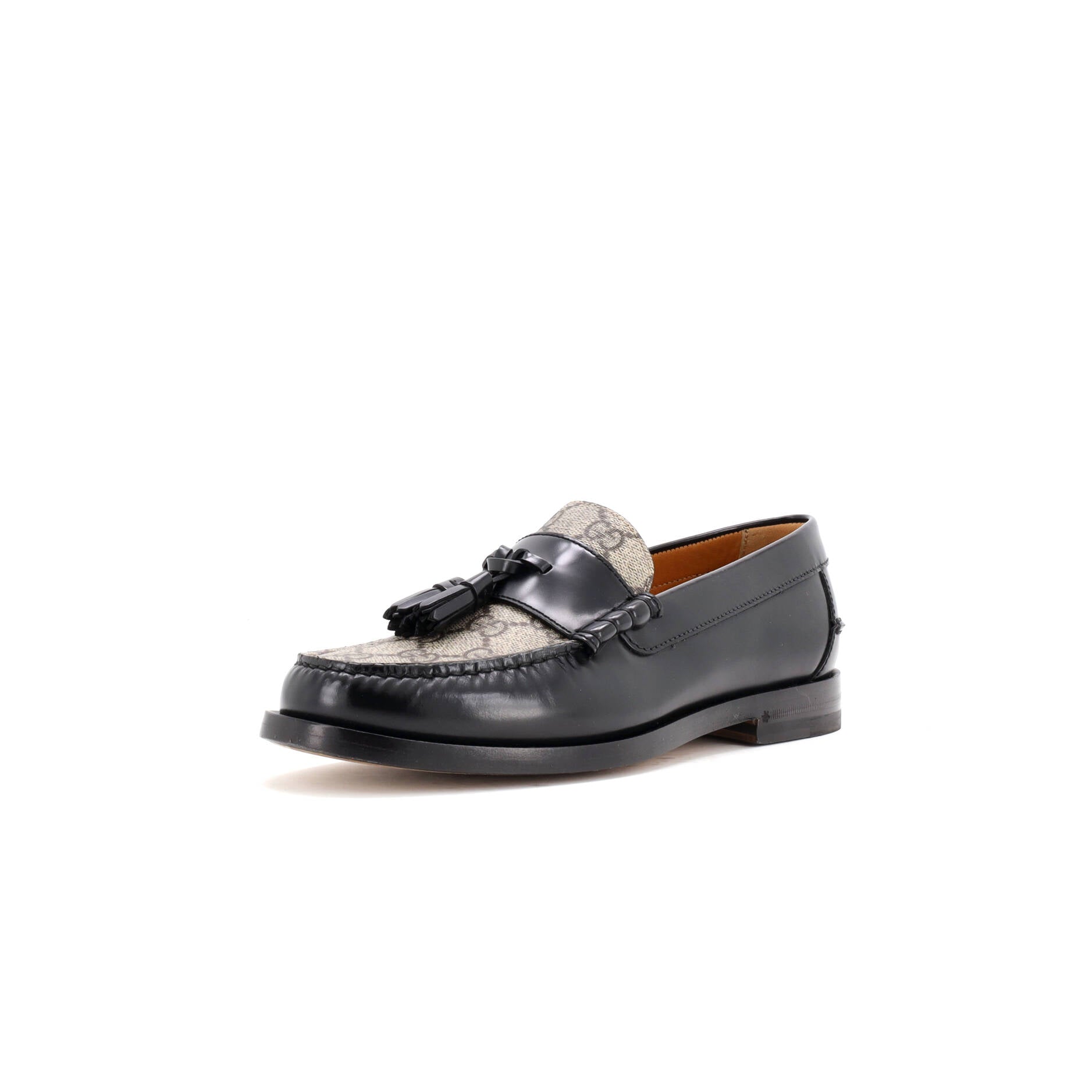 Men's Kaveh Tassel Loafers Leather with GG Coated Canvas