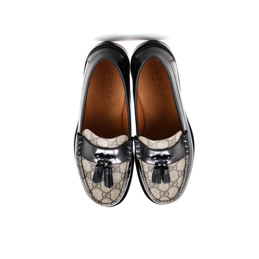 Men's Kaveh Tassel Loafers Leather with GG Coated Canvas