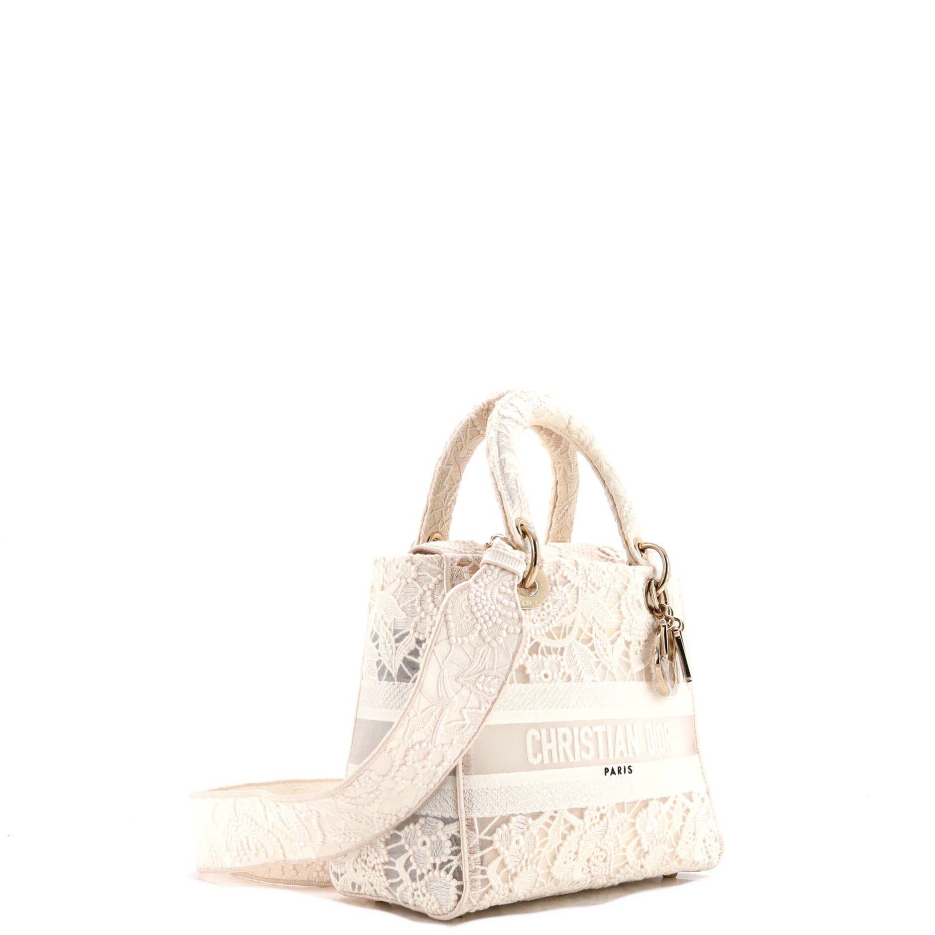 Lady D-Lite Bag Embroidery with Macrame Effect Medium