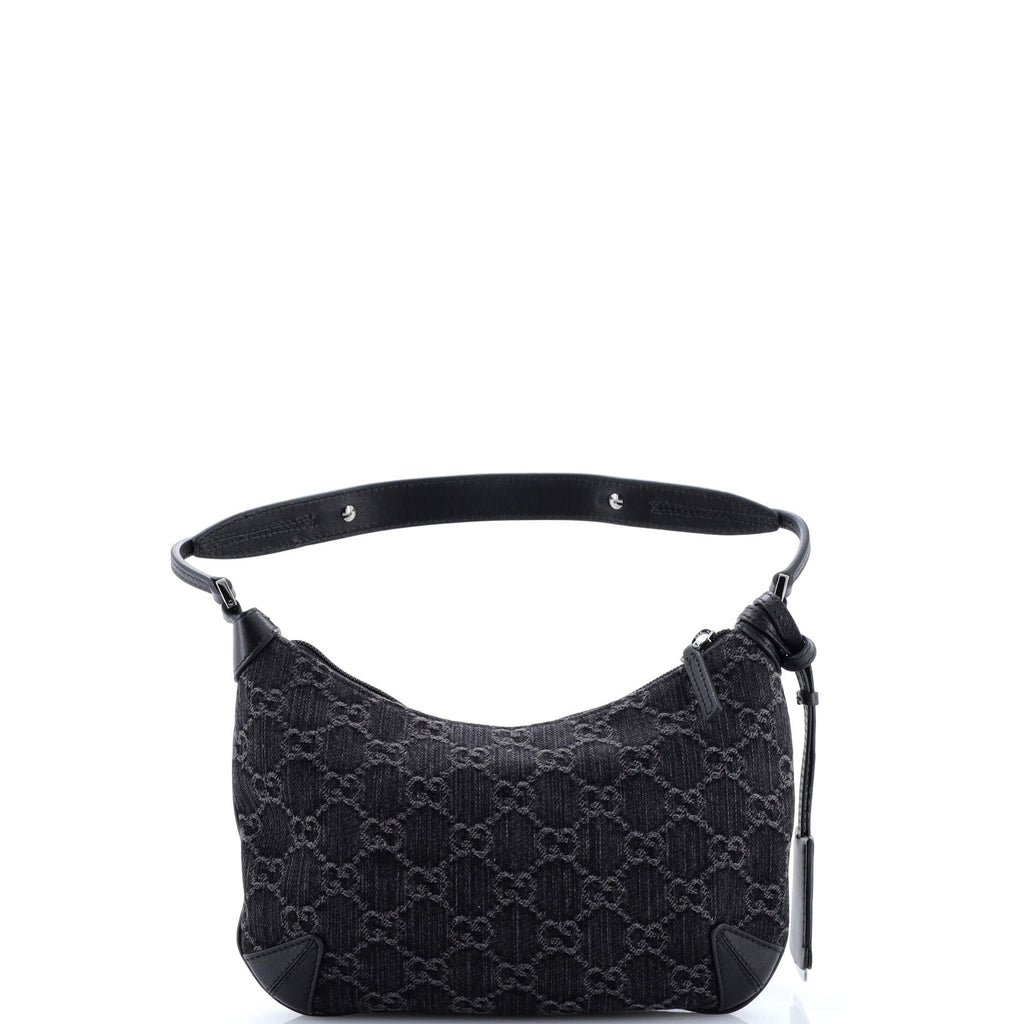 Horsebit Slim Shoulder Bag GG Denim with Leather Small