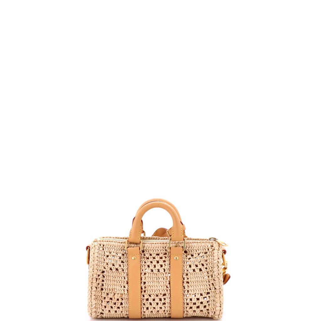 Keepall Bandouliere Bag Damier Raffia 25