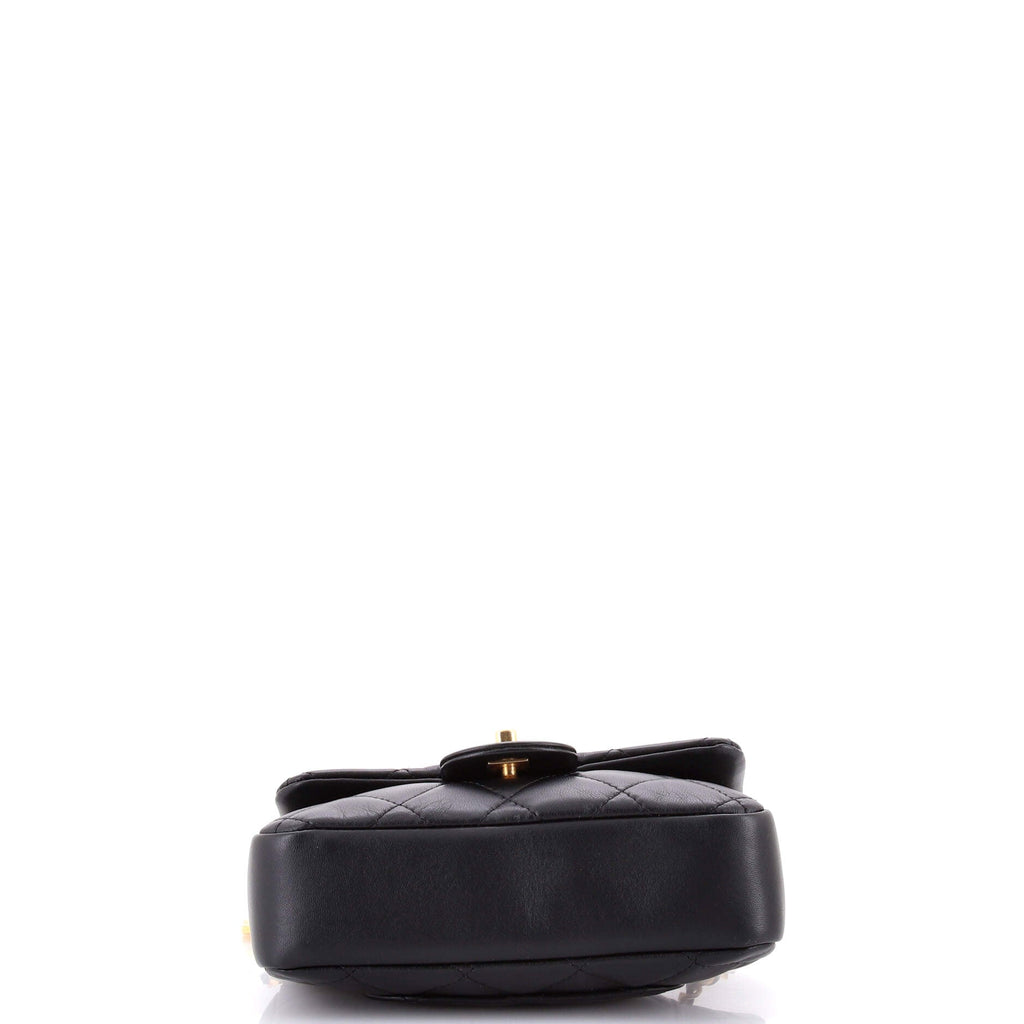 Heart Charms Flap Bag Quilted Lambskin Mini