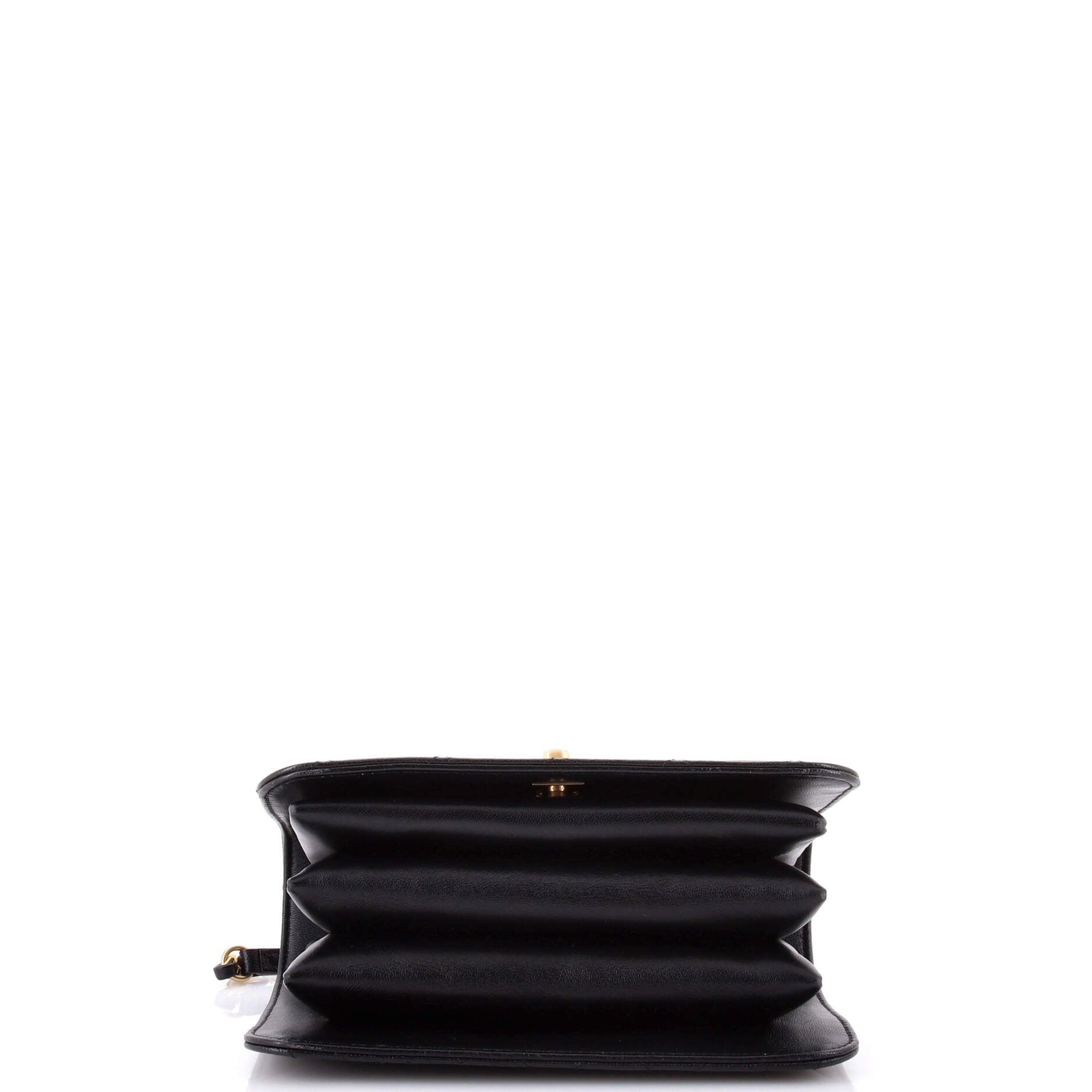CC Top Handle Chain Full Flap Bag Quilted Caviar Mini