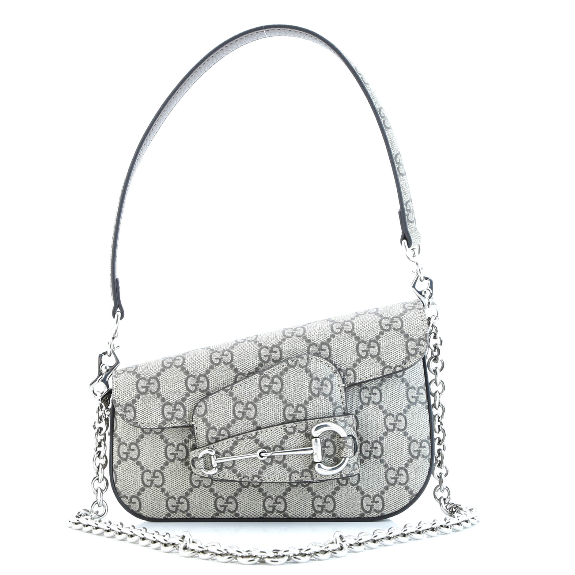 Horsebit 1955 Asymmetric Shoulder Bag GG Coated Canvas Mini