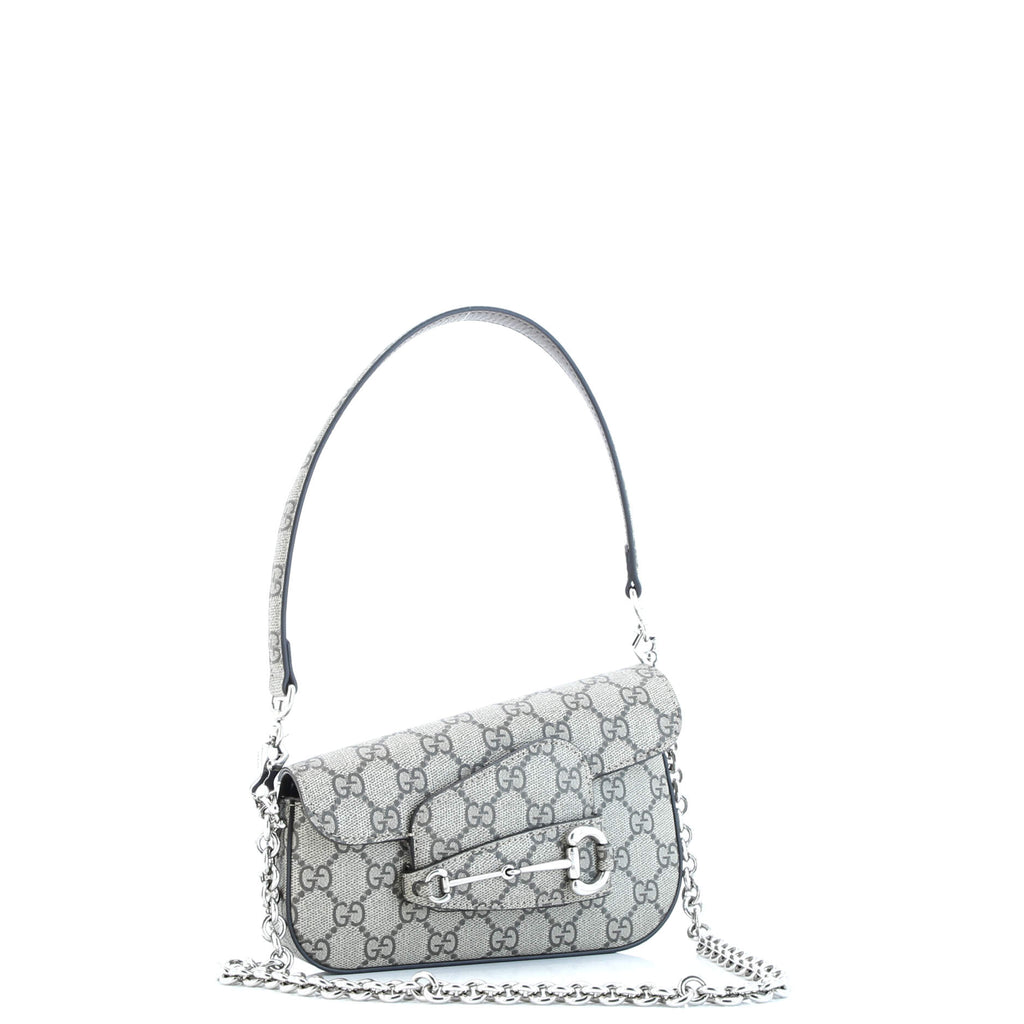 Horsebit 1955 Asymmetric Shoulder Bag GG Coated Canvas Mini