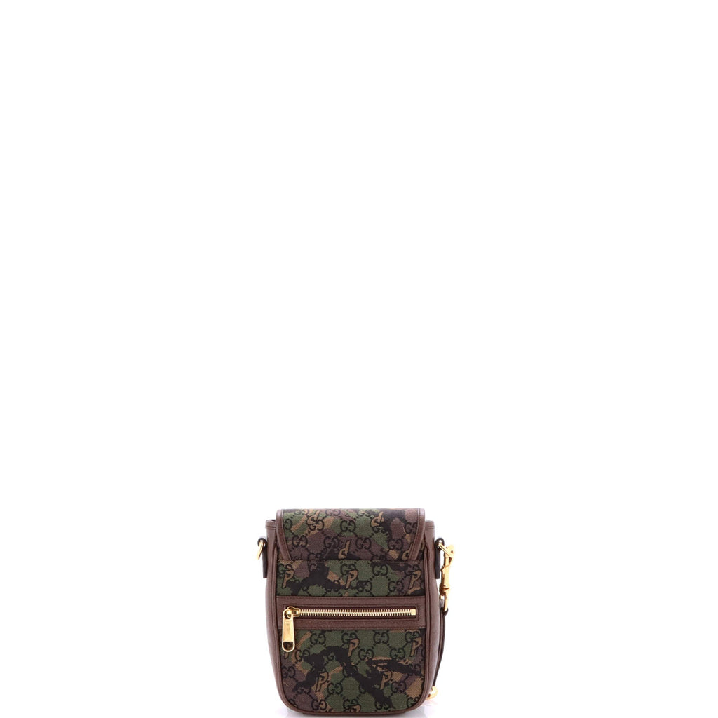 x Palace Web Flap Messenger GG-P Camouflage Canvas and Leather Small