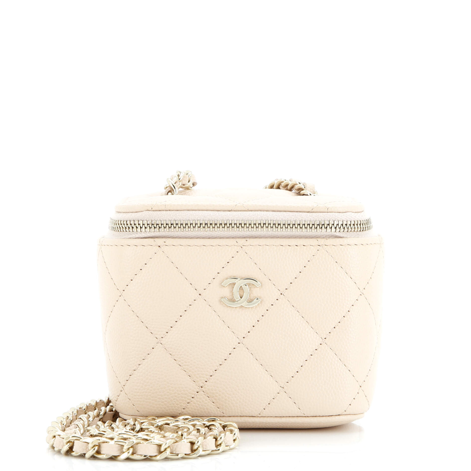 Classic Vanity Case with Chain Quilted Caviar Mini