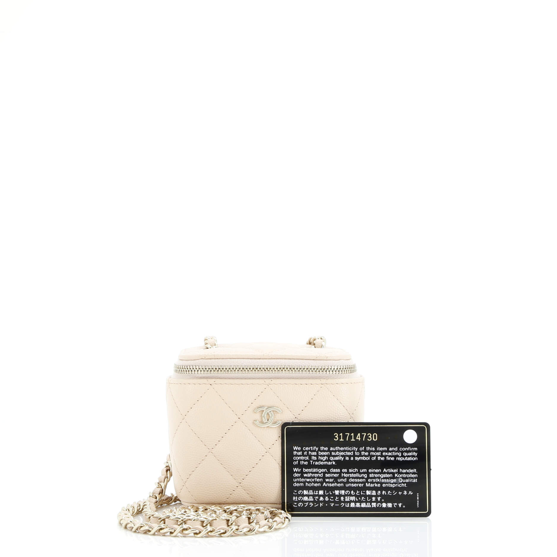 Classic Vanity Case with Chain Quilted Caviar Mini