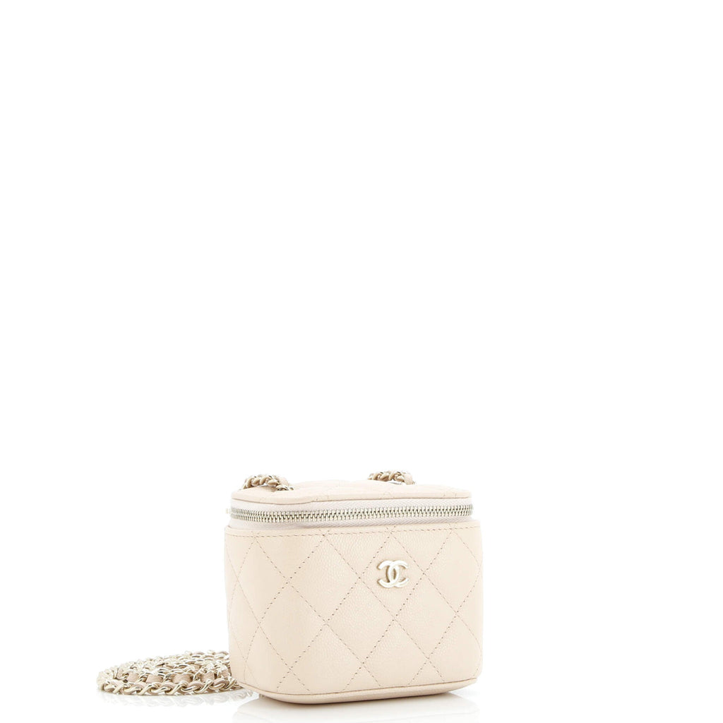 Classic Vanity Case with Chain Quilted Caviar Mini