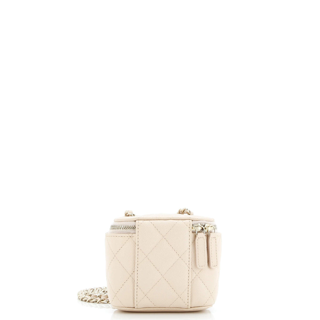Classic Vanity Case with Chain Quilted Caviar Mini