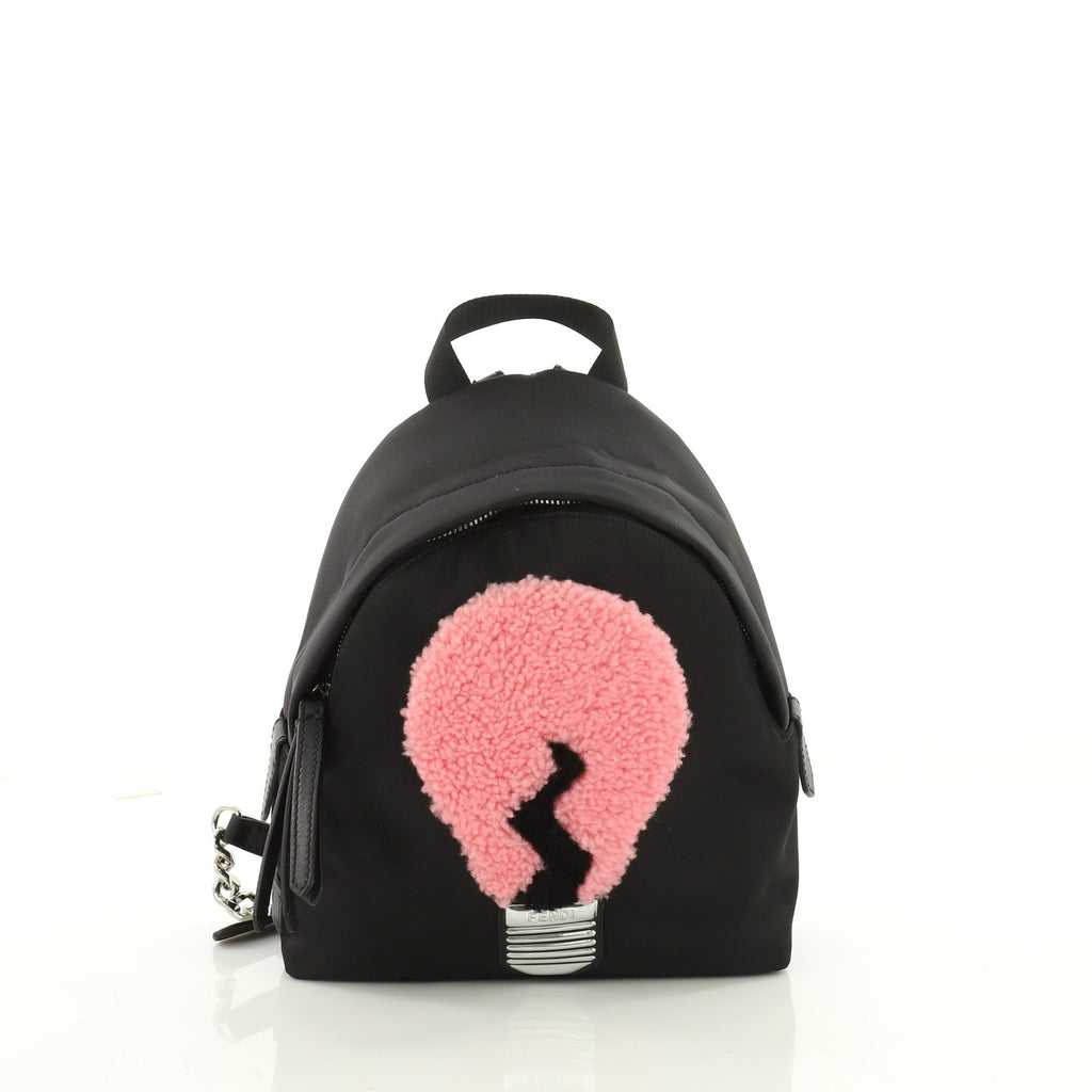 Light Bulb Backpack Nylon with Shearling Mini