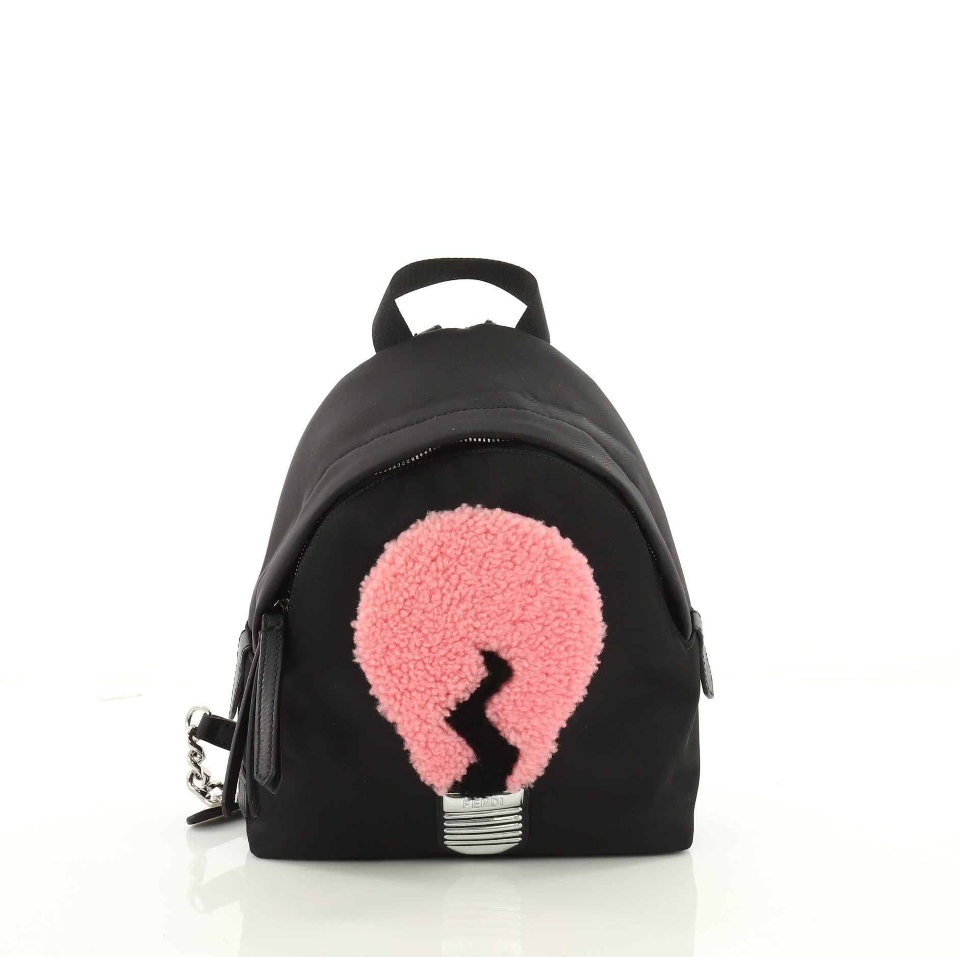 Light Bulb Backpack Nylon with Shearling Mini