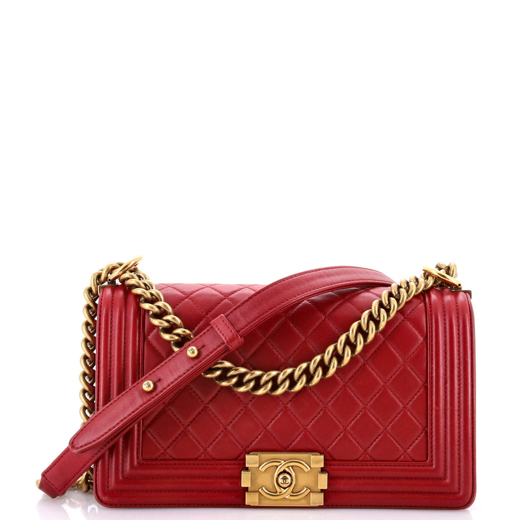 Boy Flap Bag Quilted Lambskin Old Medium