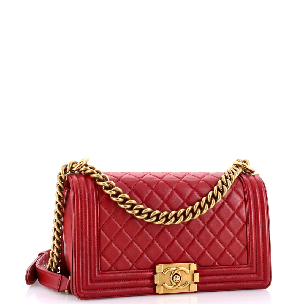 Boy Flap Bag Quilted Lambskin Old Medium
