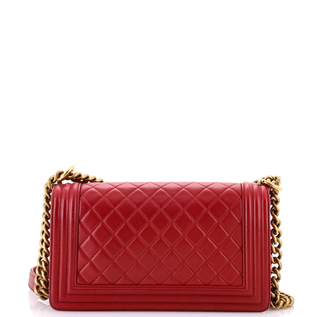 Boy Flap Bag Quilted Lambskin Old Medium