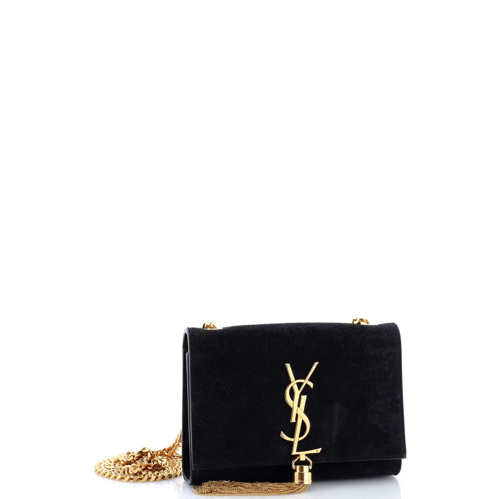 Classic Monogram Tassel Crossbody Bag Suede Small