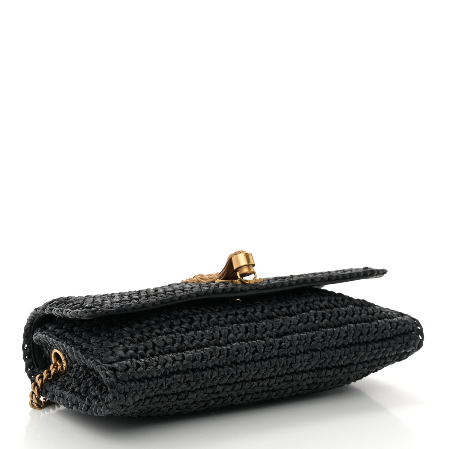 Raffia Monogram Tassel Kate 99 Black