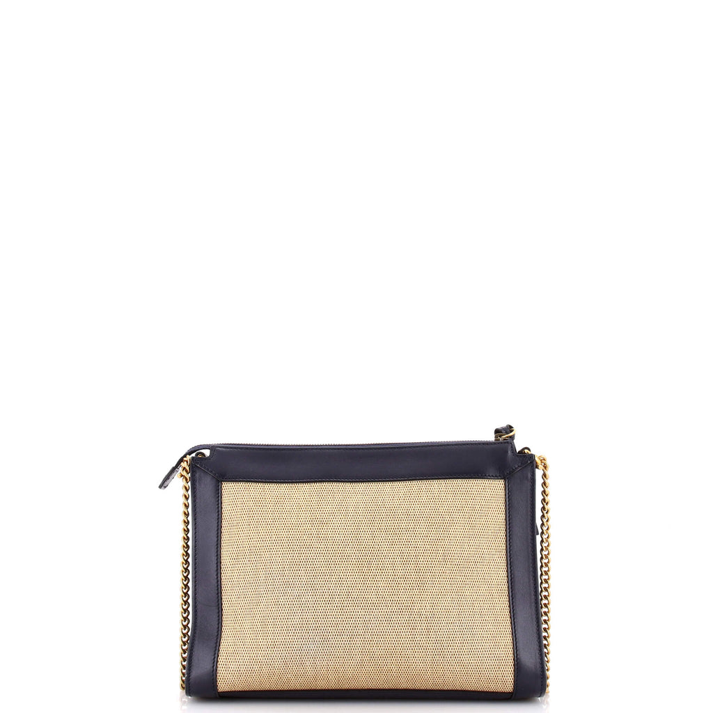 Dahlia Chain Shoulder Bag Leather with Canvas Small