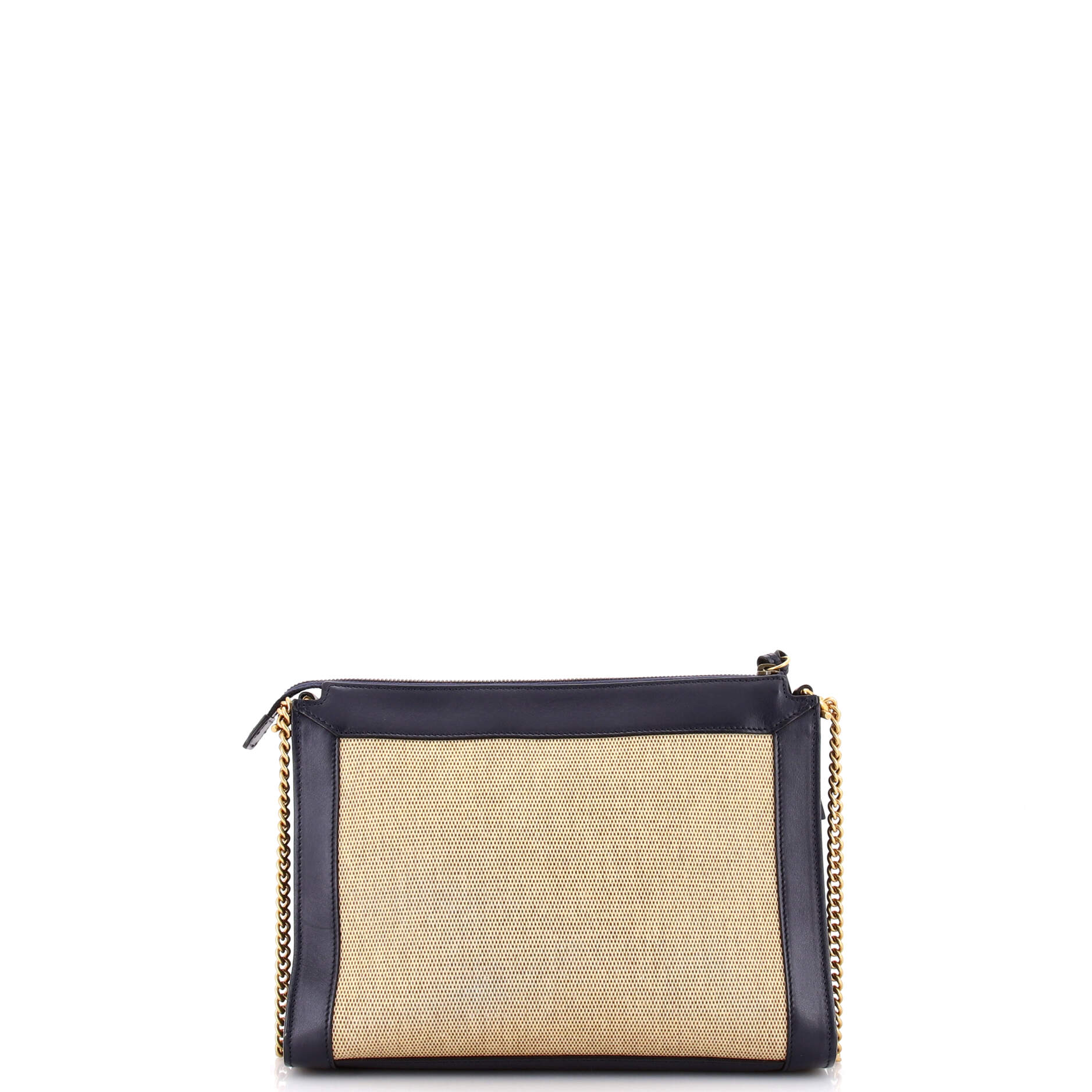 Dahlia Chain Shoulder Bag Leather with Canvas Small