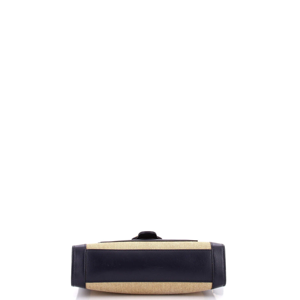 Dahlia Chain Shoulder Bag Leather with Canvas Small