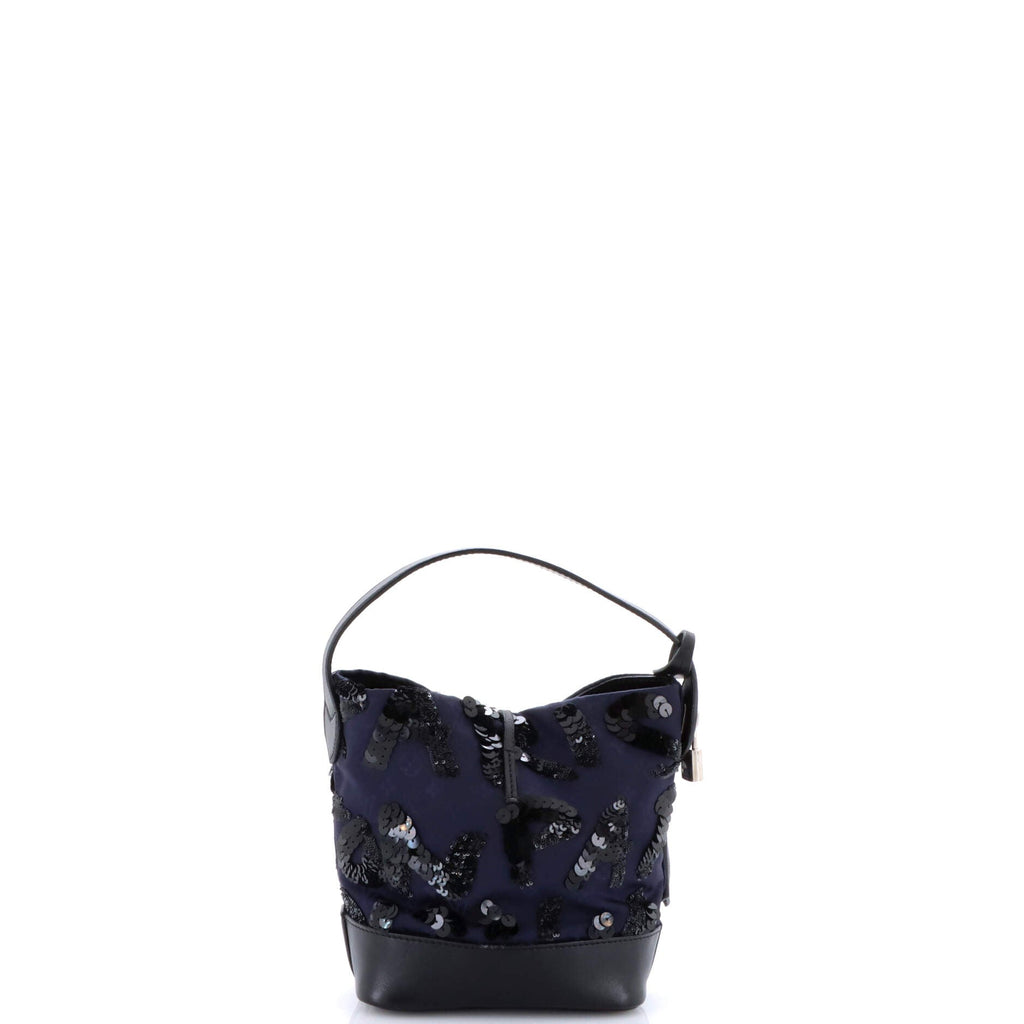 NN14 Spotlight Bucket Bag Sequin Graffiti Monogram Nylon PM